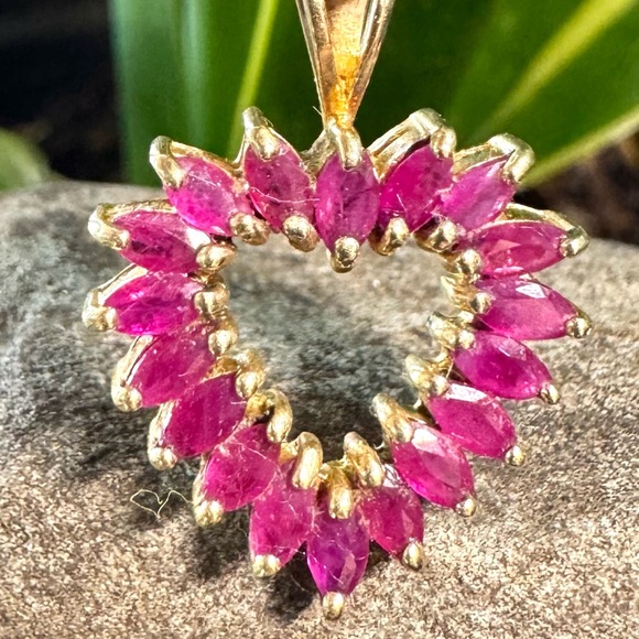 10k Ruby Heart Pendant